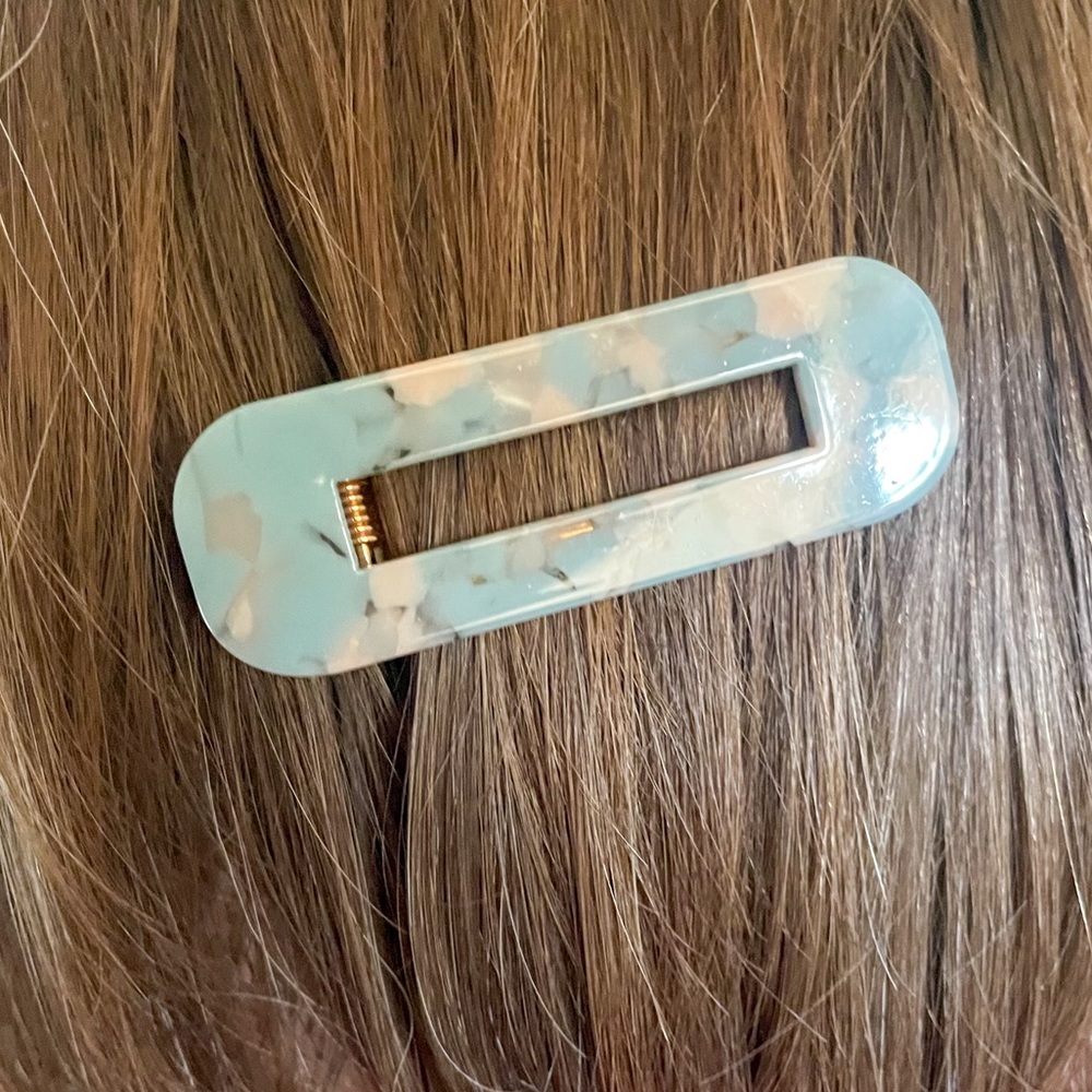 Blue and Pink Marbled Statement Hair Clip